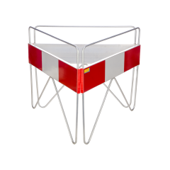 AFZETHEK 3-DELIG KLAPBAAR, ROOD/WIT R3