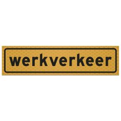 Sticker WERKVERKEER r3 geel/zwart