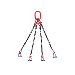 Gr.8 Viersprong 8 mm 0.6m WLL 4.25T met harp moerbout sluitingen