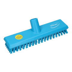 Bezem 27 cm hygiene HACCP blauw met waterdoorvoer