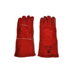 Lashandschoen splitleder rood