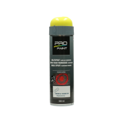 Wegenverfspuitbus 500 ml Pro-Paint krijtspray geel markeringsverf op kalkbasis