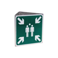 Pictogrambord verzamelplaats a/r3/driezijdig 40x40cm incl. beugel