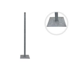 Verkeersbordbuispaal 250 cm lengte met voetplaat 28x28 cm