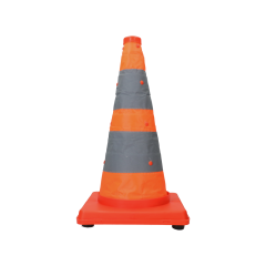 VERKEERSKEGEL 50 CM ROOD/WIT HARMONICA INCL. INTERN LED LAMPJE