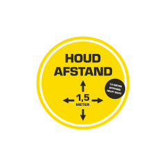 Vloersticker COVID-19 Ø 40 cm 1,5 meter (Houd afstand)