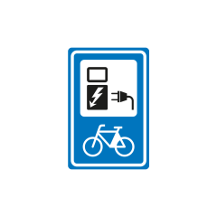 Verkeersbord a/r3/dor 40x60 cm model: BW101SP20 oplaadpunt elec. fiets