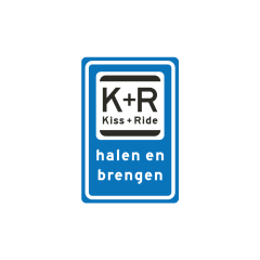 Verkeersbord a/r3/dor 40x60 cm model: L52 (Kiss + Ride)