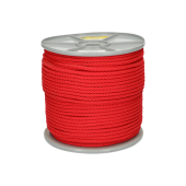 Koord gevlochten per rol 100 m rood