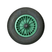 Kruiwagenwiel Fort groen kunststof 4ply