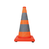 VERKEERSKEGEL 50 CM ROOD/WIT HARMONICA INCL. INTERN LED LAMPJE