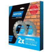 Norton Clipper Universeel diamantslijpschijfset | Ø 230 mm (2 stuks)
