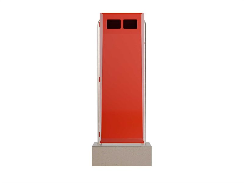 Afvalbak type Collect 125 L incl. verdeler poer en staander rood RAL 3000