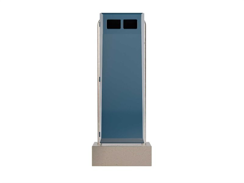 Afvalbak type Collect 125 L incl. verdeler poer en staander blauw RAL 5011