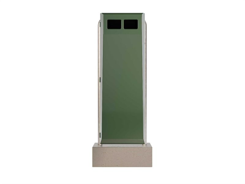 Afvalbak type Collect 125 L incl. verdeler poer en staander groen RAL 6009