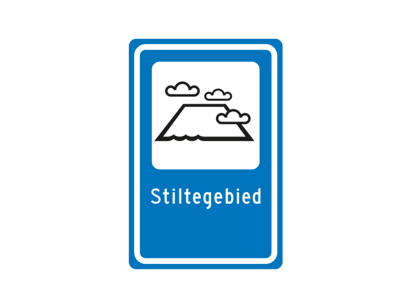 Verkeersbord a/r3/dor 40x60 cm model: L306 (stiltegebied)