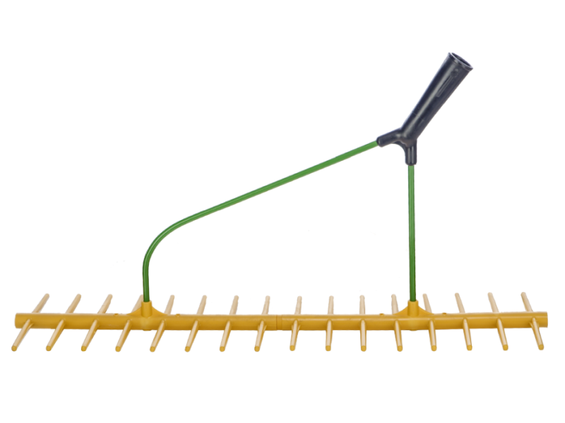 Hooihark kunststof 16-tands dubbel schuin met steel