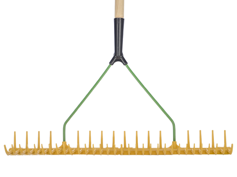 Hooihark kunststof 32-tands gebogen 64 cm enkel met steel