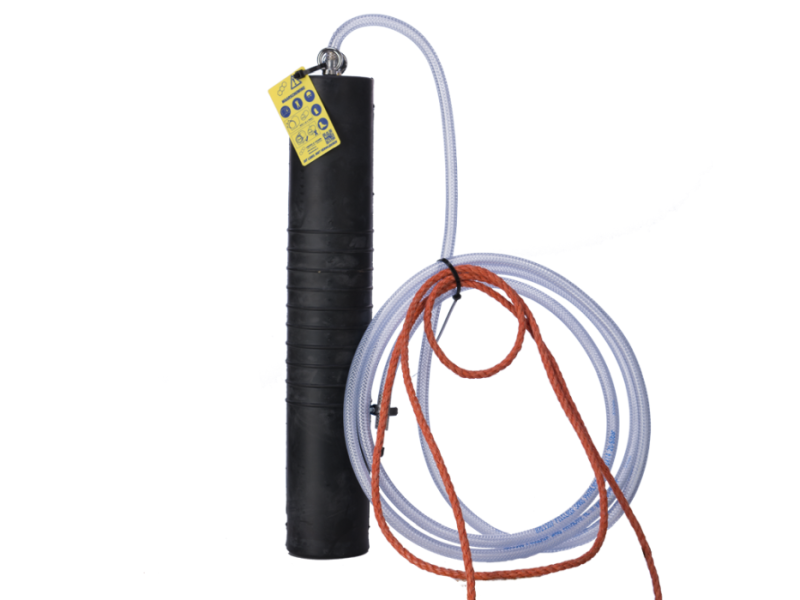 Rioolcilinder type SA 10-20 cm 2,5 bar olie bestendig met 3 m slang en koord