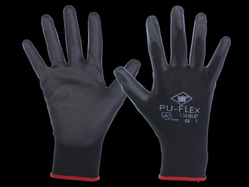 Handschoen PU-flex nylon zwart Cat.2