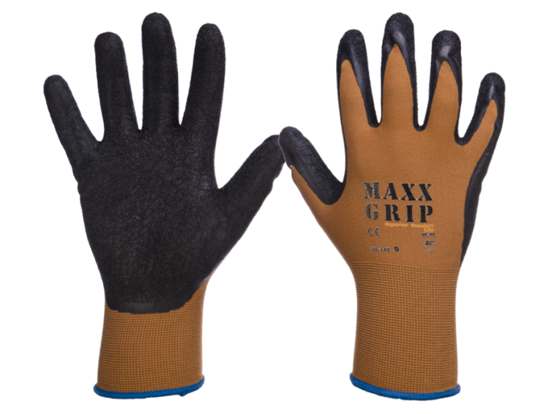 Handschoen Maxx Grip lite bruin/zwart maat 9/L