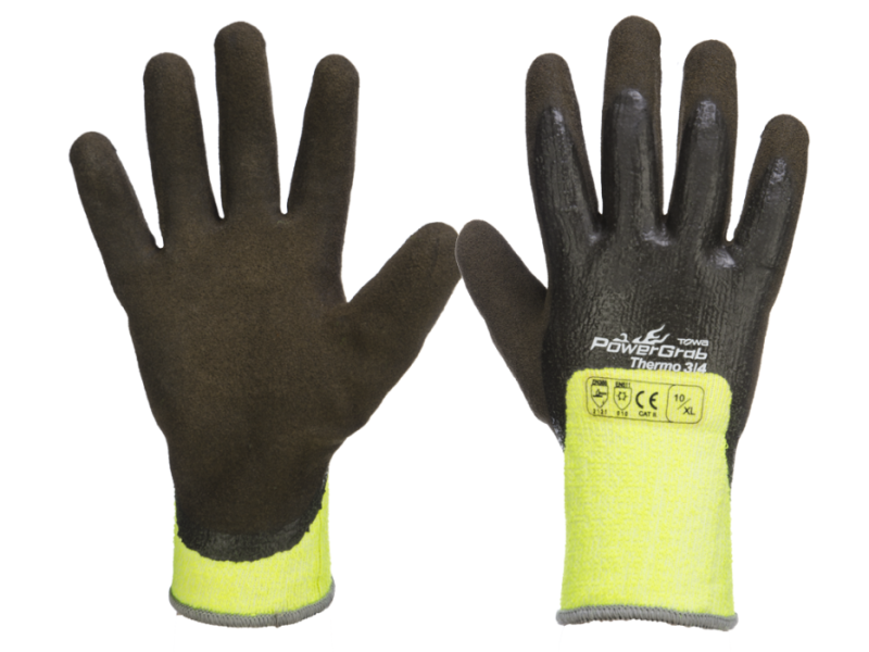 Handschoen PowerGrab 3/4 fluor geel Thermo maat 10/XL