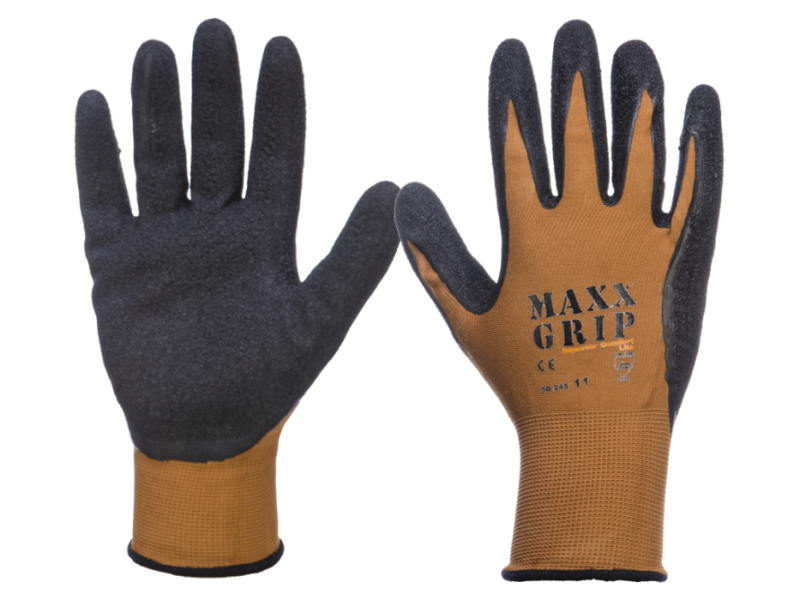 Handschoen Maxx Grip lite bruin/zwart maat 11/XXL