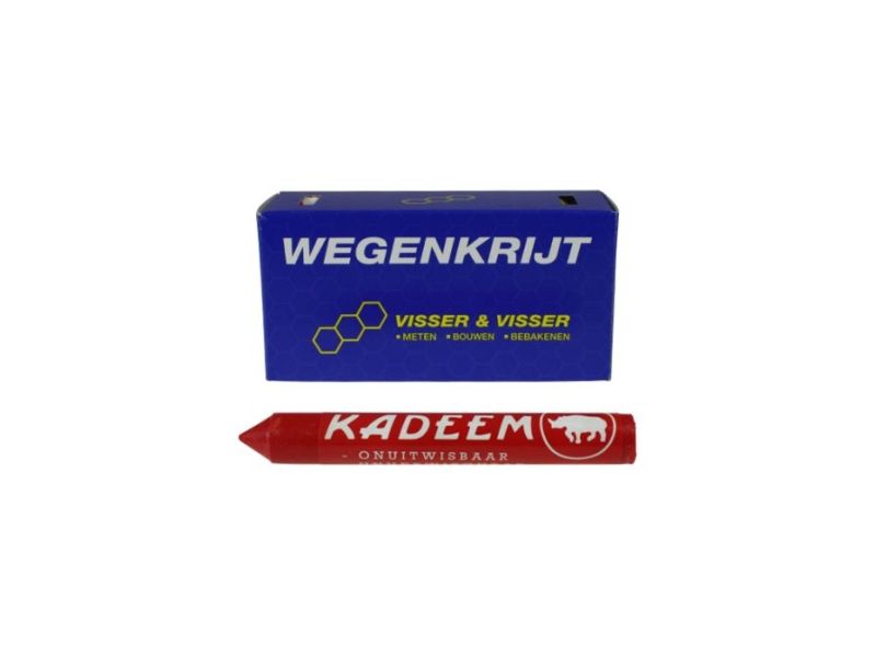 Wegenkrijt rond rood per 12 stuks