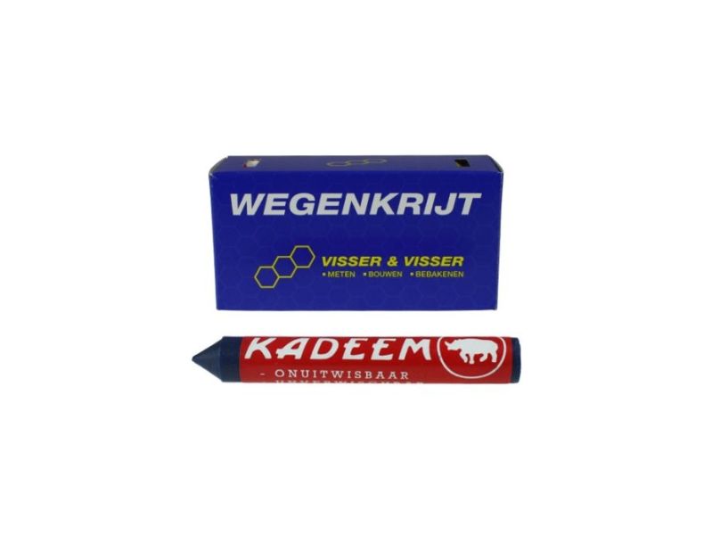 Wegenkrijt rond blauw per 12 stuks