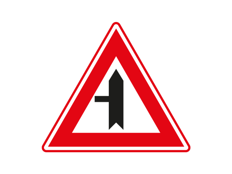 Verkeersbord a/r3/dor ▲-70 cm model: B04