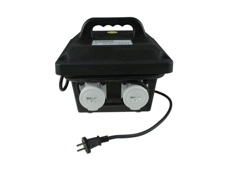 Veiligheidstrafo kunststof 220 V 2x42 V automaat