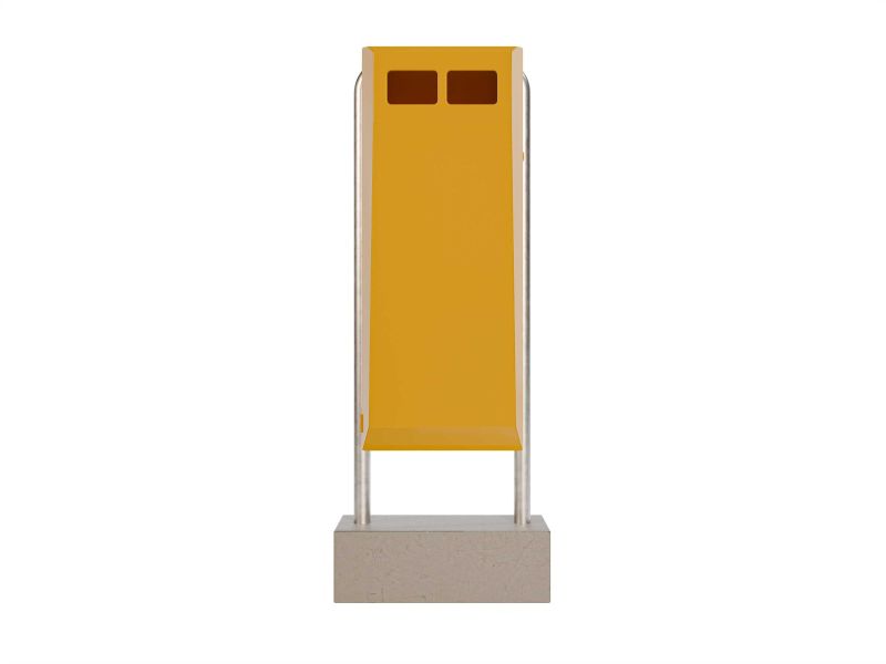 Afvalbak type Collect 100 L incl. verdeler poer en staander geel RAL 1003