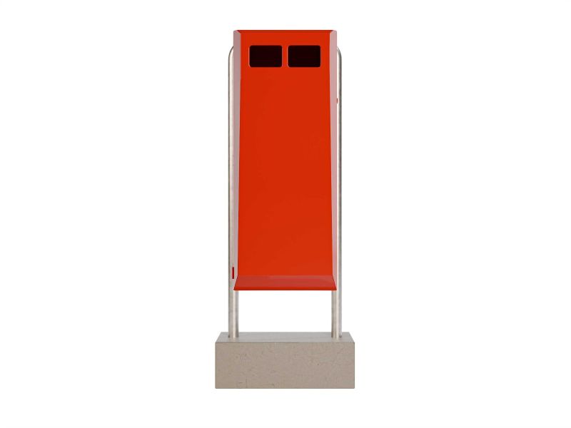 Afvalbak type Collect 100 L incl. verdeler poer en staander rood RAL 3000