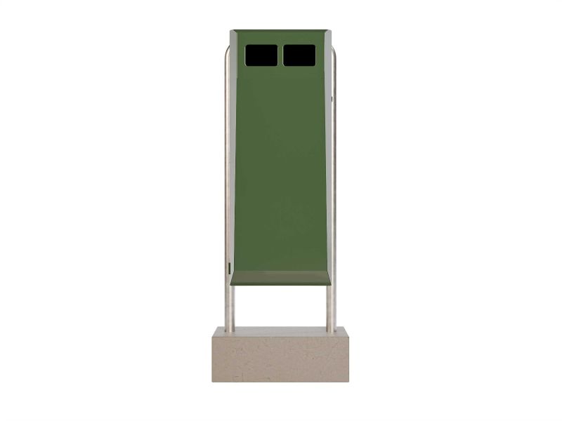 Afvalbak type Collect 100 L incl. verdeler poer en staander groen RAL 6009