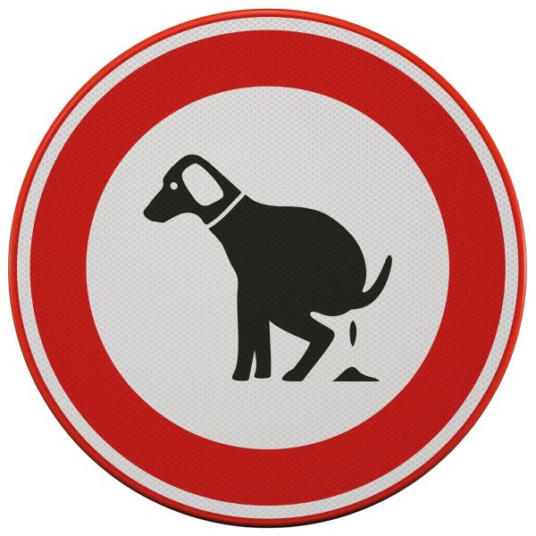Verkeersbord | Model poepende hond | DOR