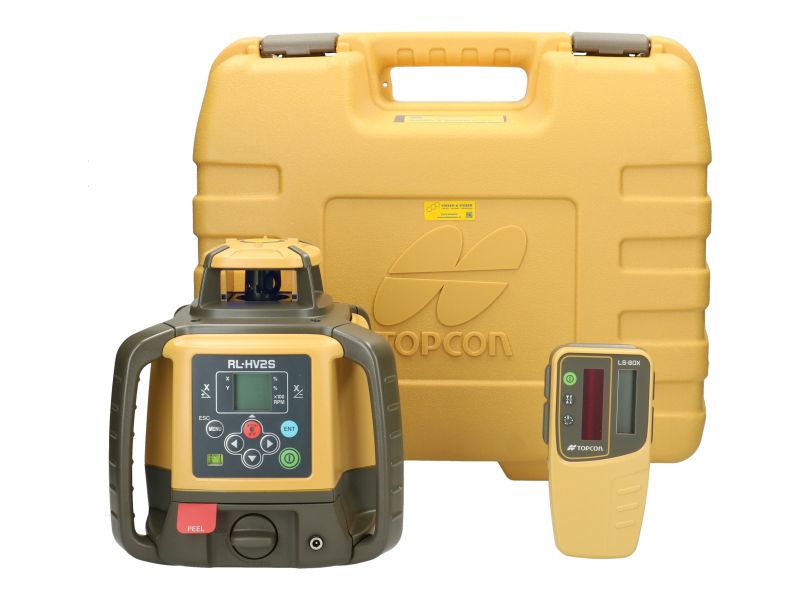 Topcon RL-HV2S BT dubbelafschotlaser met LS-80X handontvanger