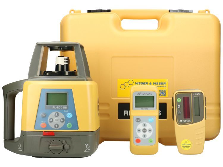 Topcon RL-200 2S dubbelafschotlaser met LS-80X handontvanger