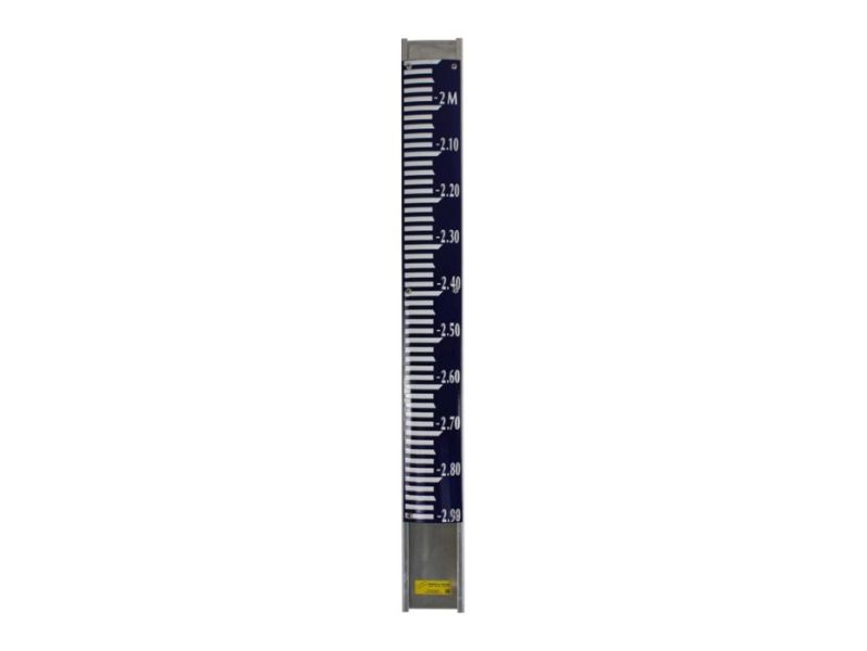 Aluminium houder voor emaille peilschaal 13 cm, per meter