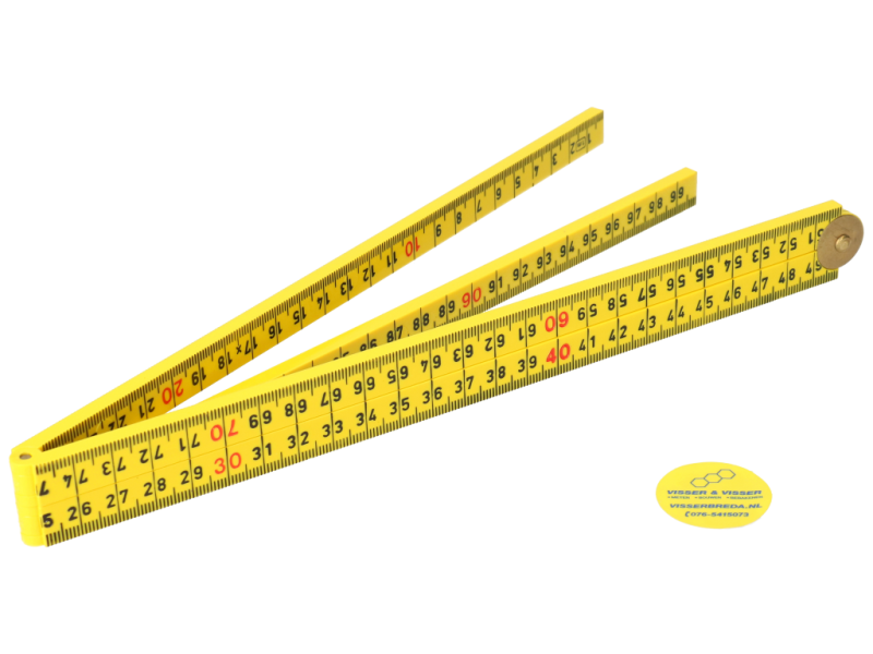 Duimstok nylon lengte 1 m geel