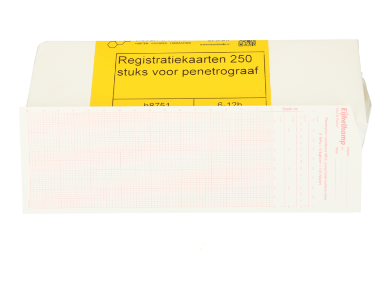 Registratiekaarten 250 stuks voor penetrograaf