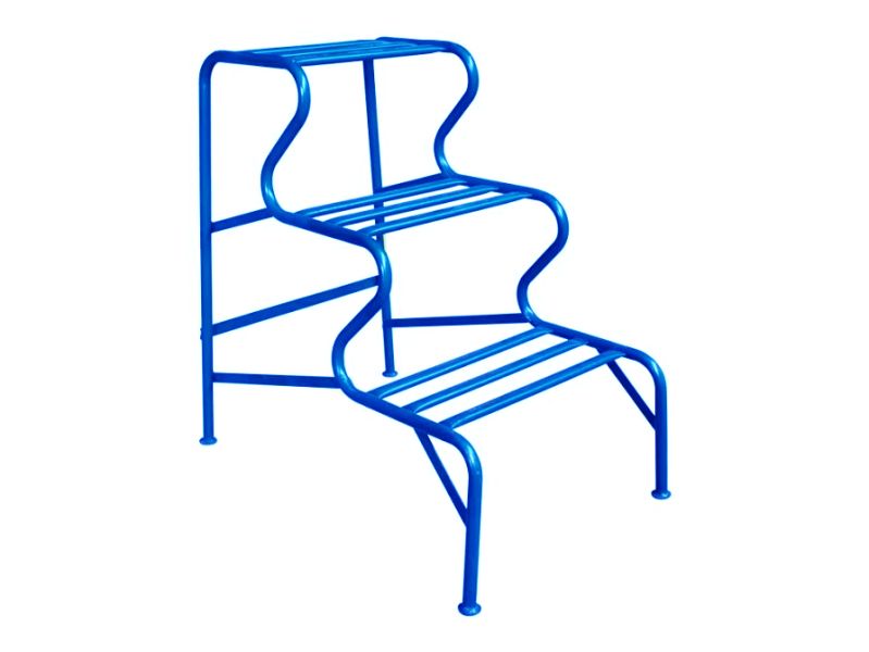 Stucadoorstrapje 3 treden blauw