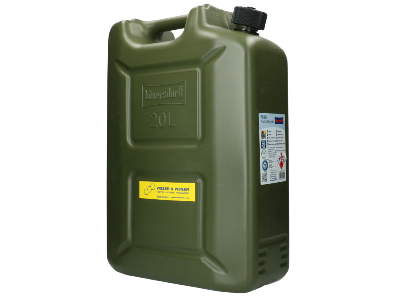 Jerrycan kunststof army 20 L incl. dop en schenktuit