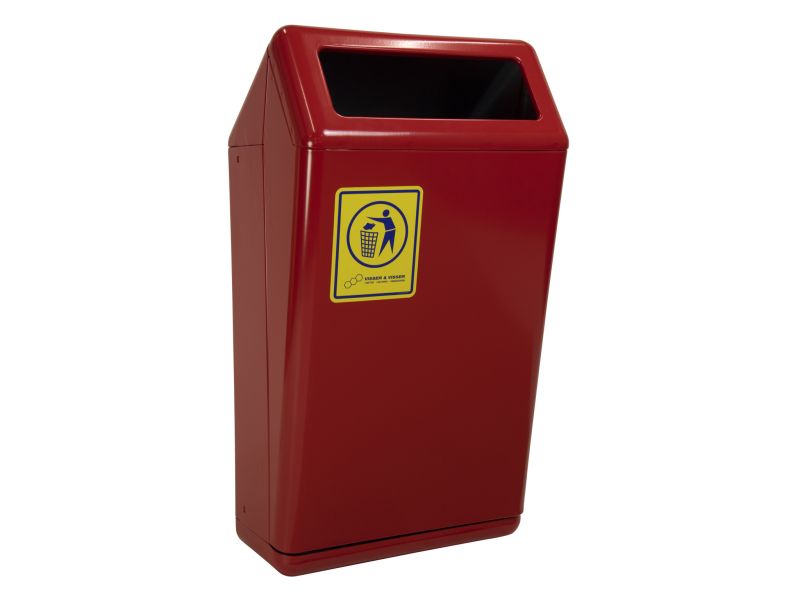 Afvalbak type Capitole Prestige 55 liter rood zonder staander