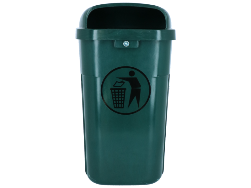 Afvalbak type VP2 RAL 6009 polyester zonder paal