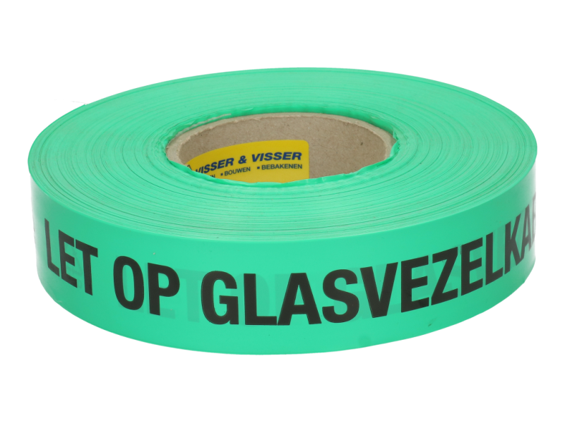 Waarschuwingsband per rol: LET OP GLASVEZELKABEL