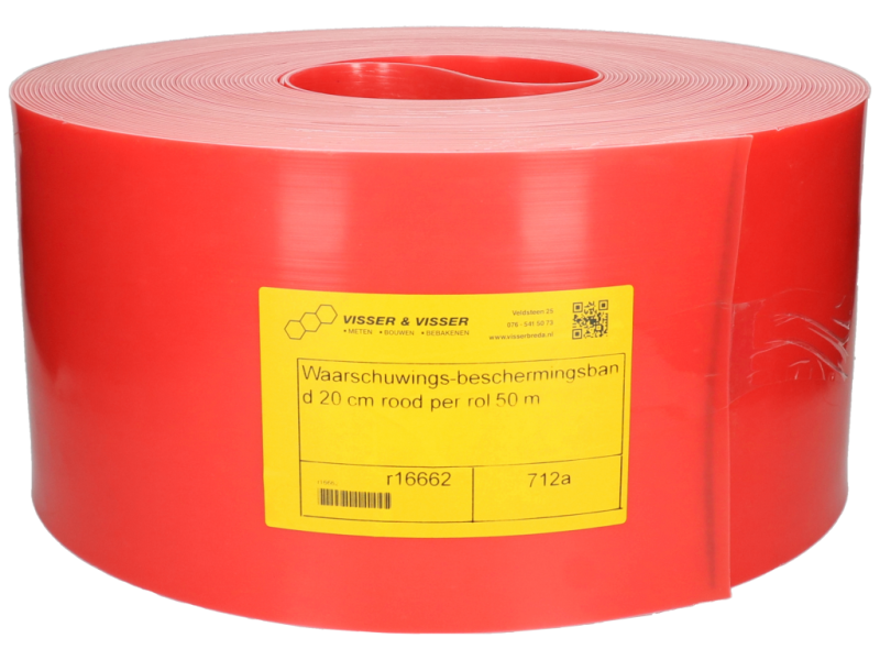 Waarschuwings-beschermingsband 20 cm rood per rol 50 m
