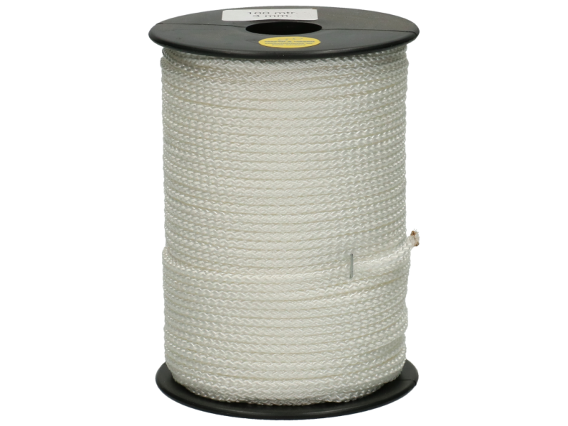 Koord gevlochten per rol 100 m x 3 mm