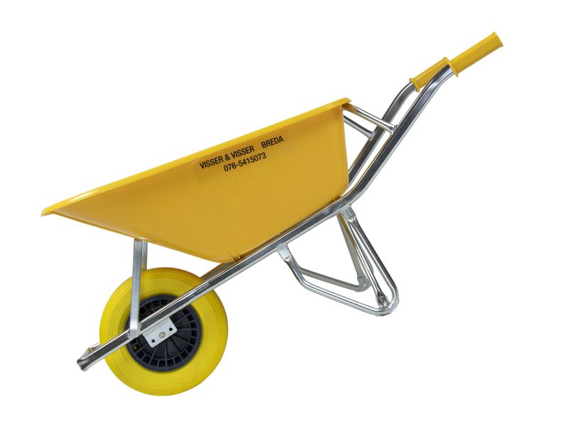 Kruiwagen SMB 100 L geel met anti-lekband