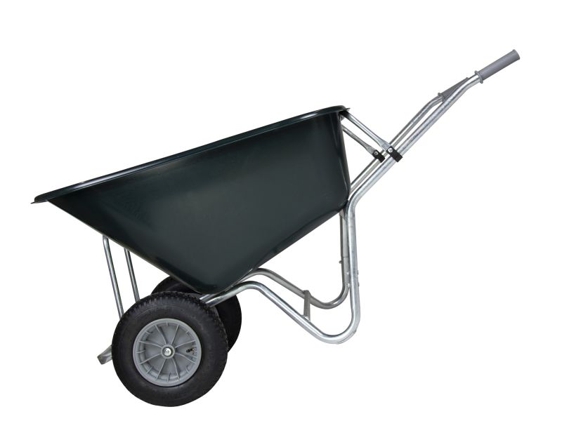 Kruiwagen met dubbel wiel 250 L groen