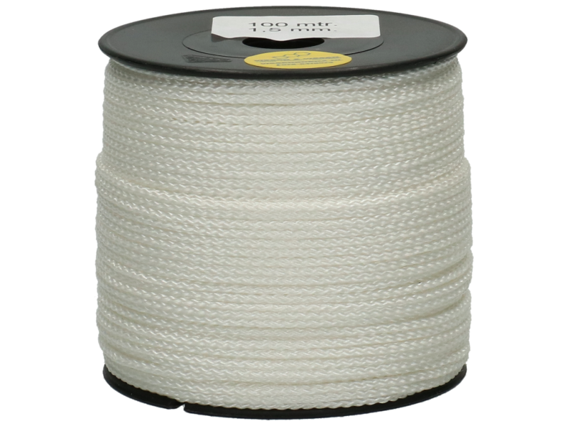 Koord gevlochten per rol 100 m x 1,5 mm